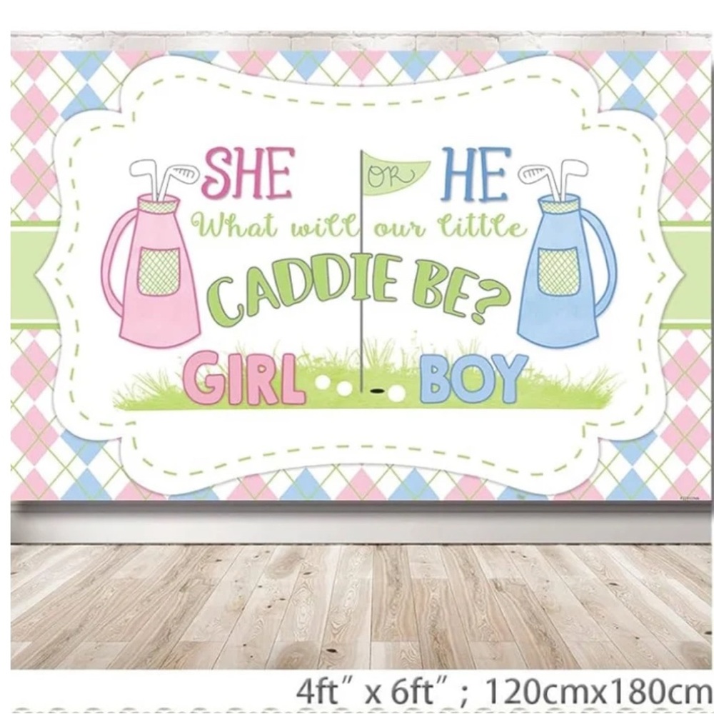 Gender Reveal Golf Theme Backdrop